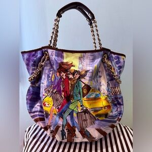 henri bendel “Bendel Girls In Midtown Manhattan “ satin shoulder bag NWT